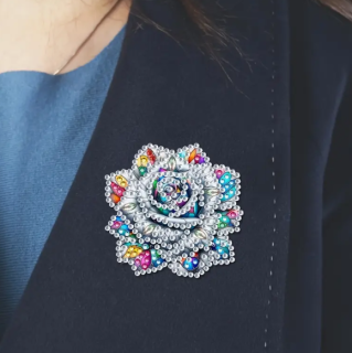 Preview: Diamond Painting Rosen Broschen